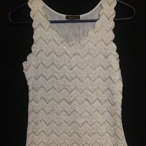 🌟White and Gold Dressy Tank🌟